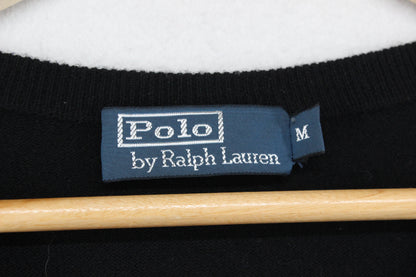 Mens V-Neck Jumper Logo Embroidered Merino Wool