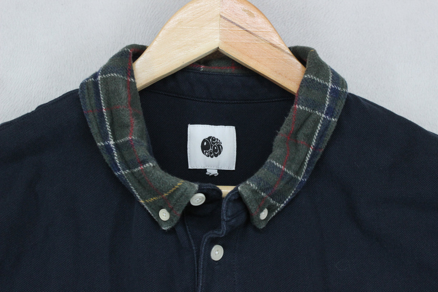 Mens Plaid Polo Shirt Casual Collar Short Sleeve
