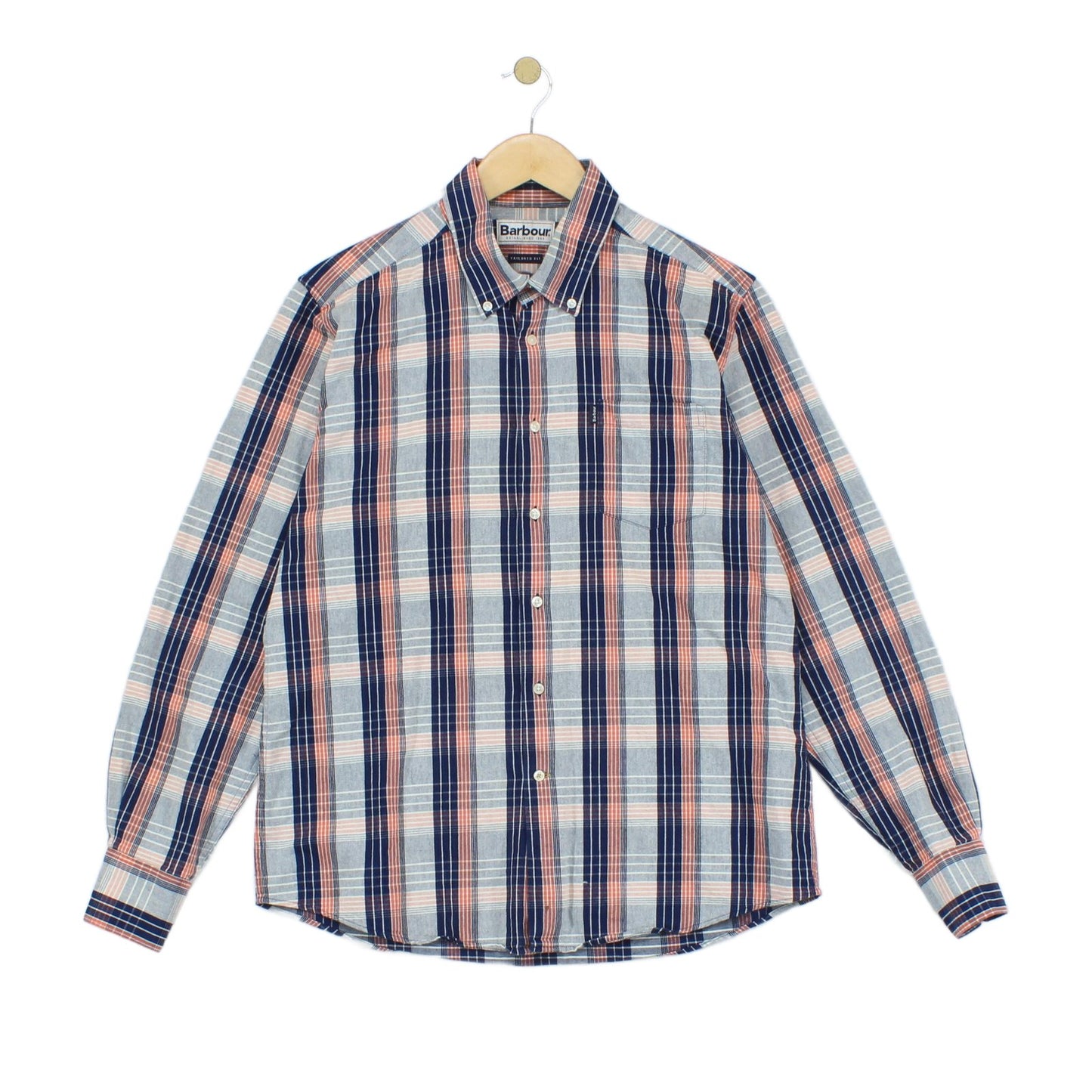 Mens Check Shirt Tailored Long Sleeve