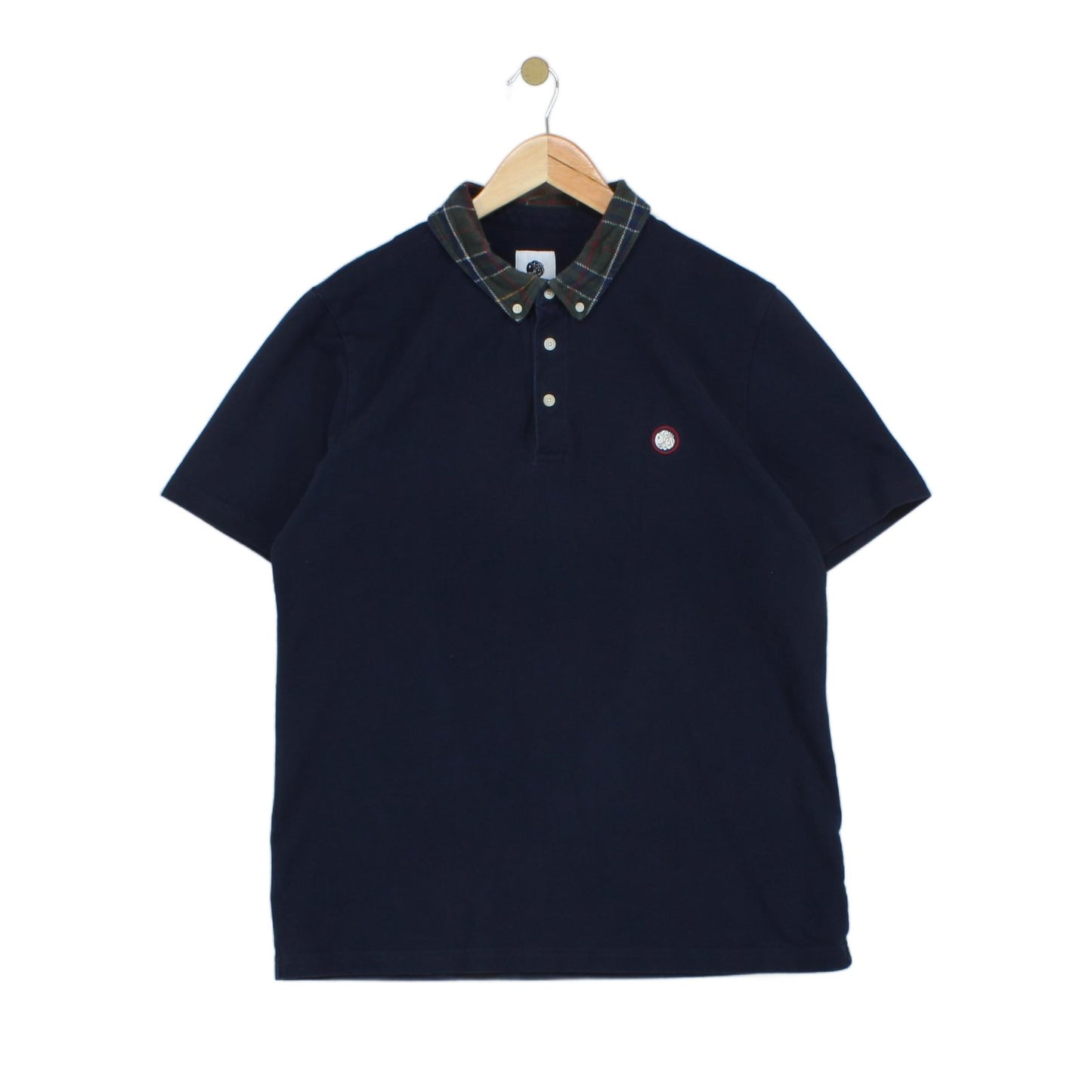 Mens Plaid Polo Shirt Casual Collar Short Sleeve