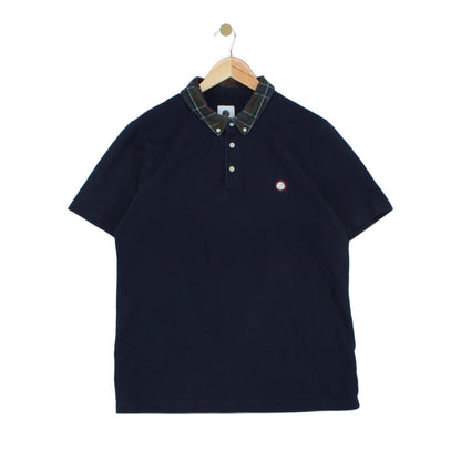 Mens Plaid Polo Shirt Casual Collar Short Sleeve