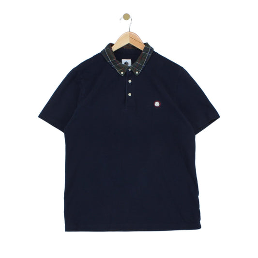 Mens Plaid Polo Shirt Casual Collar Short Sleeve