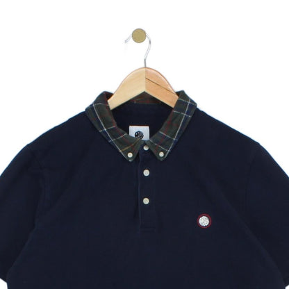 Mens Plaid Polo Shirt Casual Collar Short Sleeve