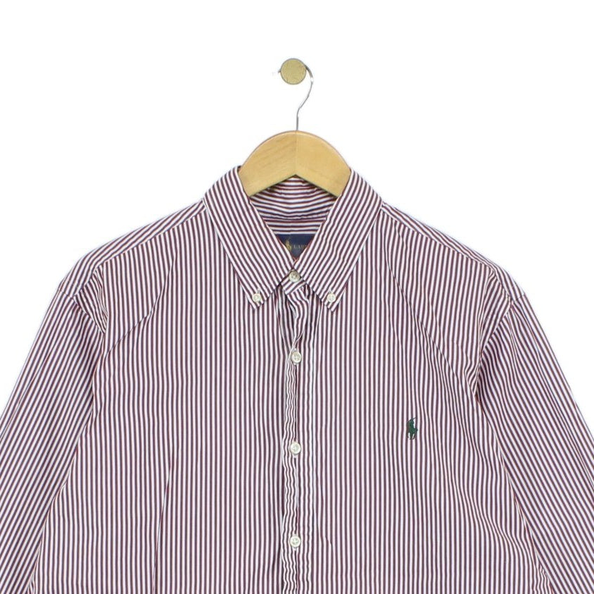 Mens Striped Shirt Long Sleeve Button Up
