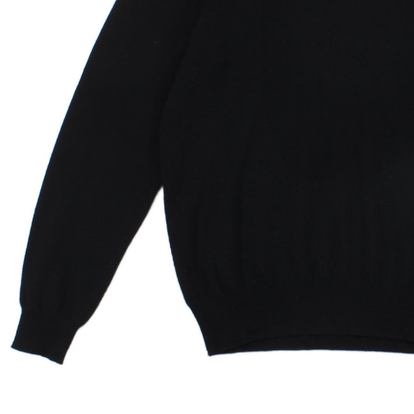 Mens V-Neck Jumper Logo Embroidered Merino Wool