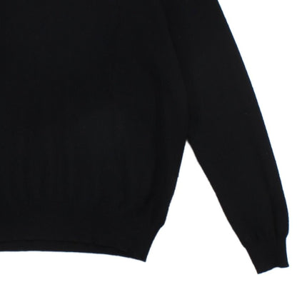 Mens V-Neck Jumper Logo Embroidered Merino Wool