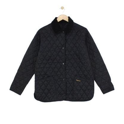 Womens Quilted Jacket Snap Button