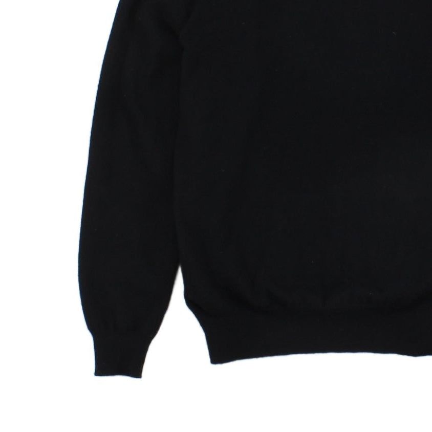Mens V-Neck Jumper Logo Embroidered Merino Wool