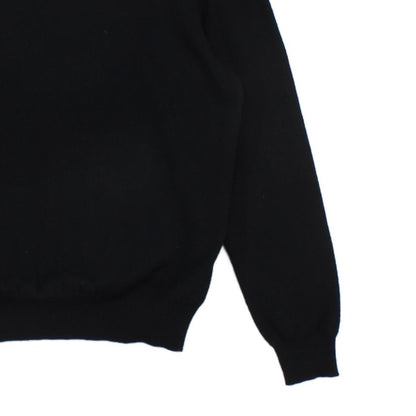 Mens V-Neck Jumper Logo Embroidered Merino Wool