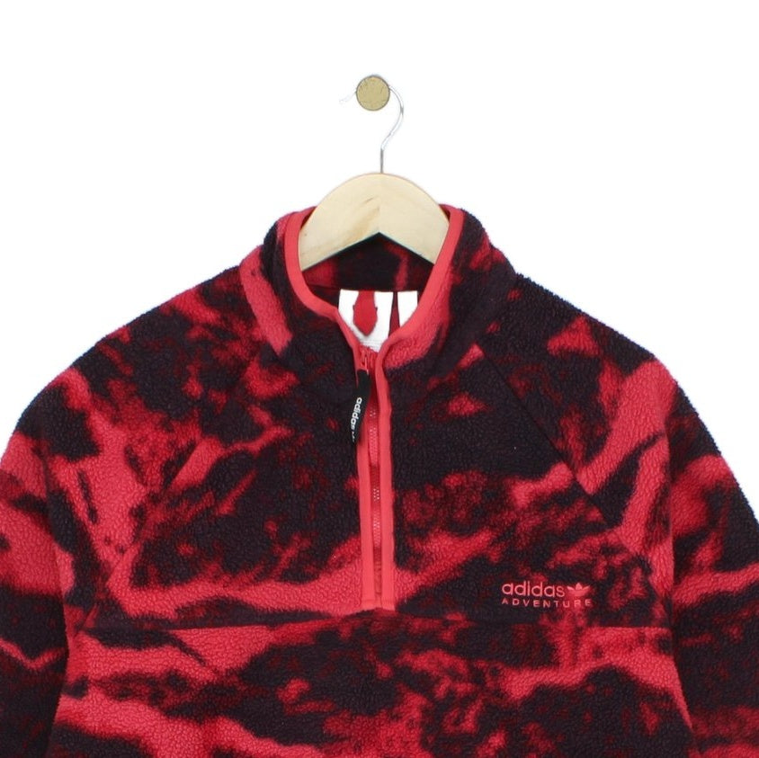 Mens 1/4 Zip Fleece Streetwear Camo