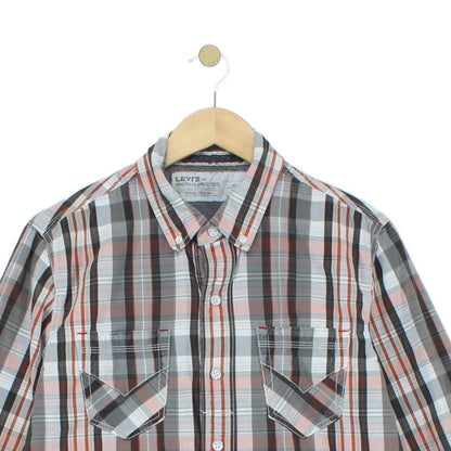 Mens Plaid Shirt Button Up Long Sleeve