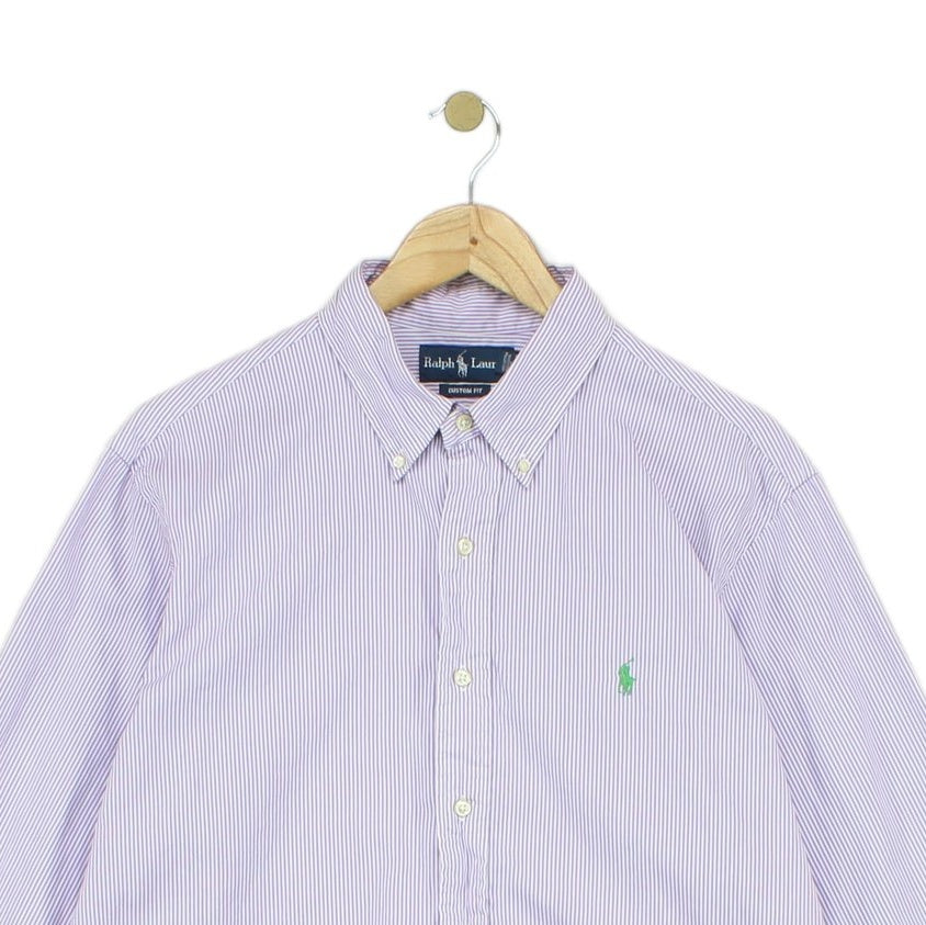 Mens Striped Shirt Custom Fit Button Down