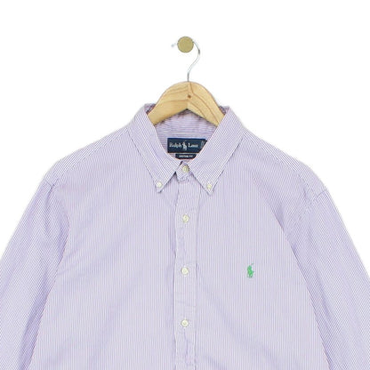 Mens Striped Shirt Custom Fit Button Down