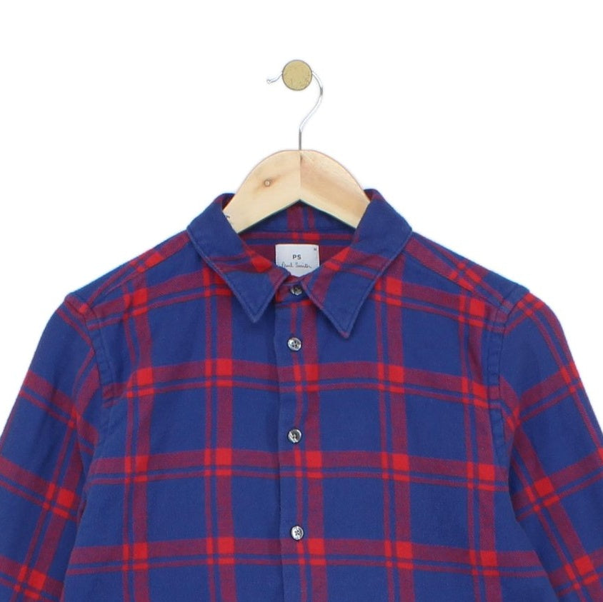 Mens Flannel Plaid Shirt Tailored Fit Long Sleeve