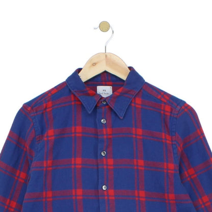 Mens Flannel Plaid Shirt Tailored Fit Long Sleeve
