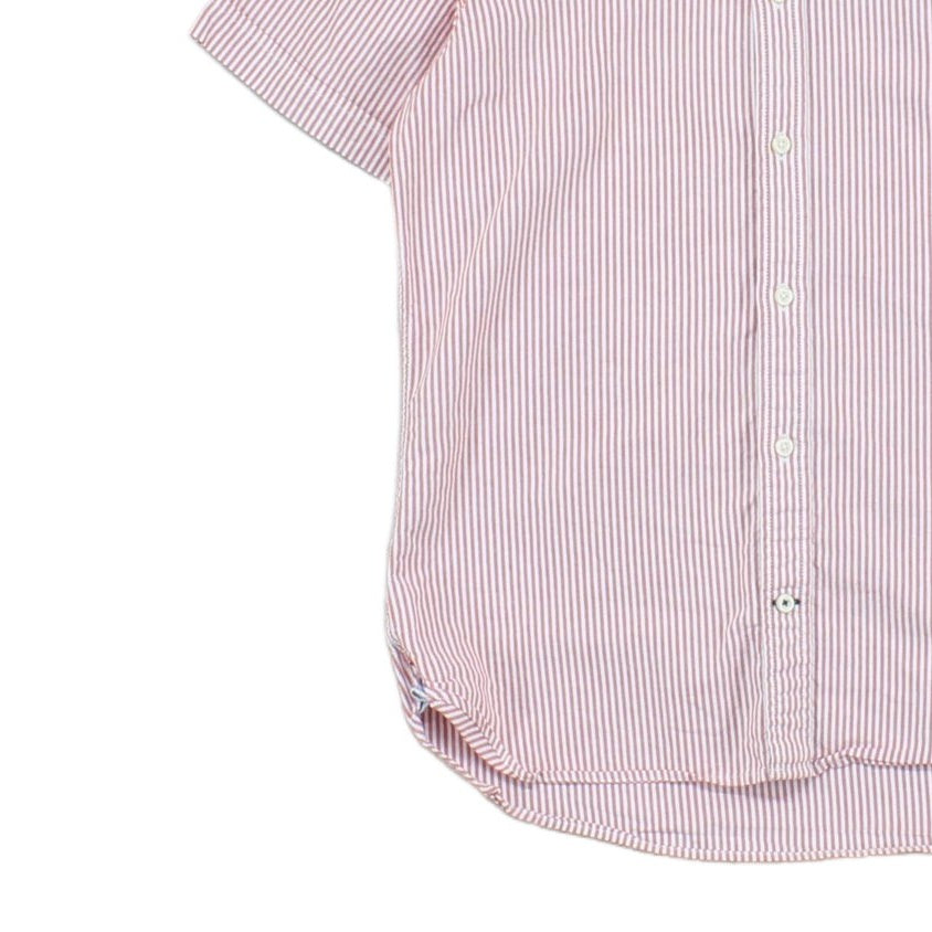 Mens Striped Shirt Button Up Short Sleeve