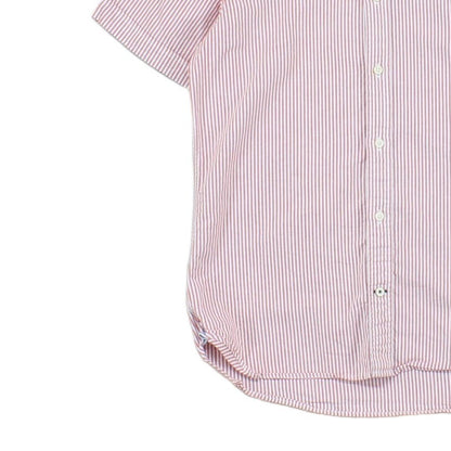 Mens Striped Shirt Button Up Short Sleeve
