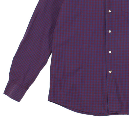 Mens Plaid Shirt Tailored Fit Long Sleeve Cotton