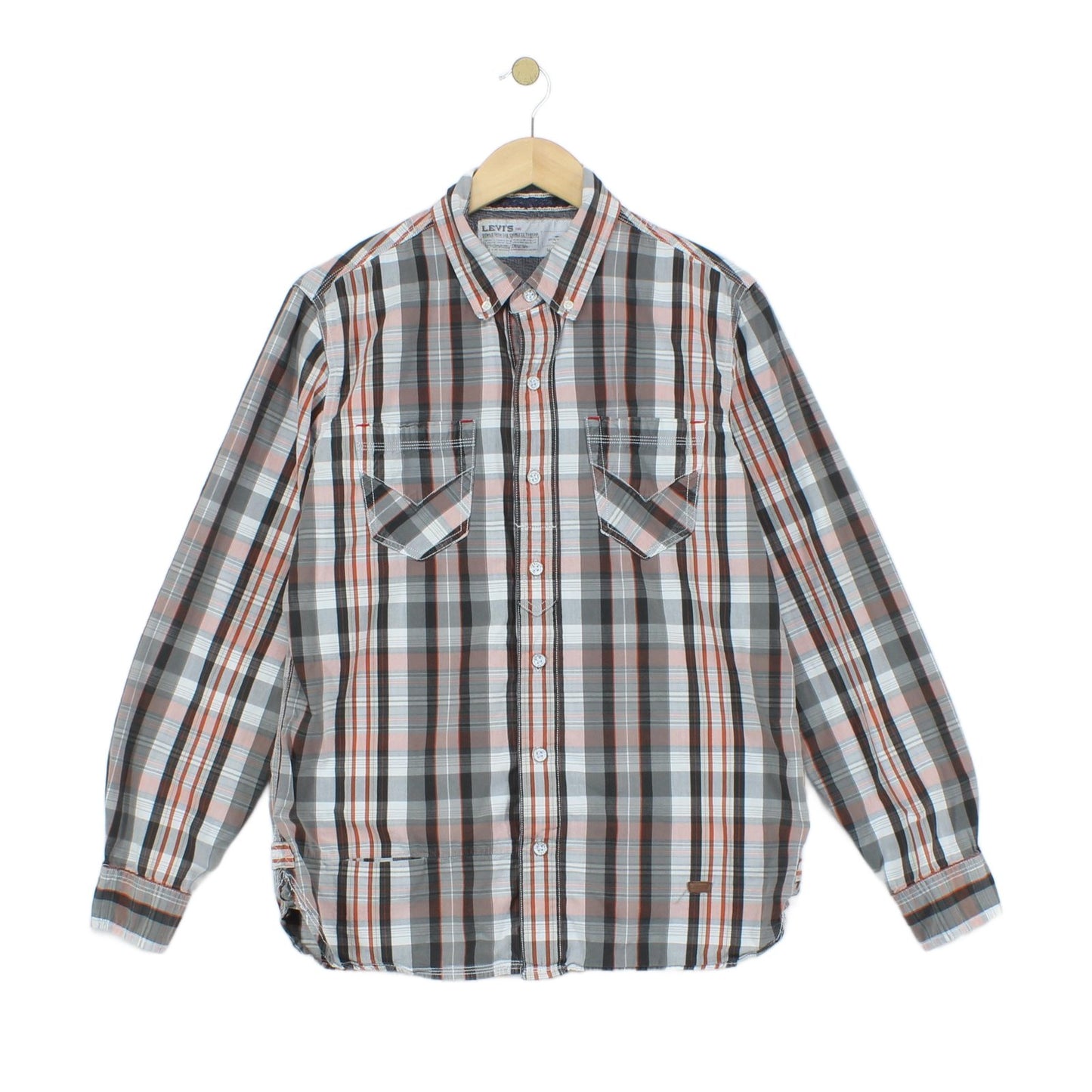 Mens Plaid Shirt Button Up Long Sleeve
