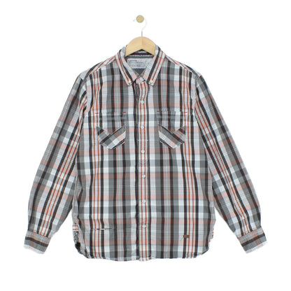 Mens Plaid Shirt Button Up Long Sleeve