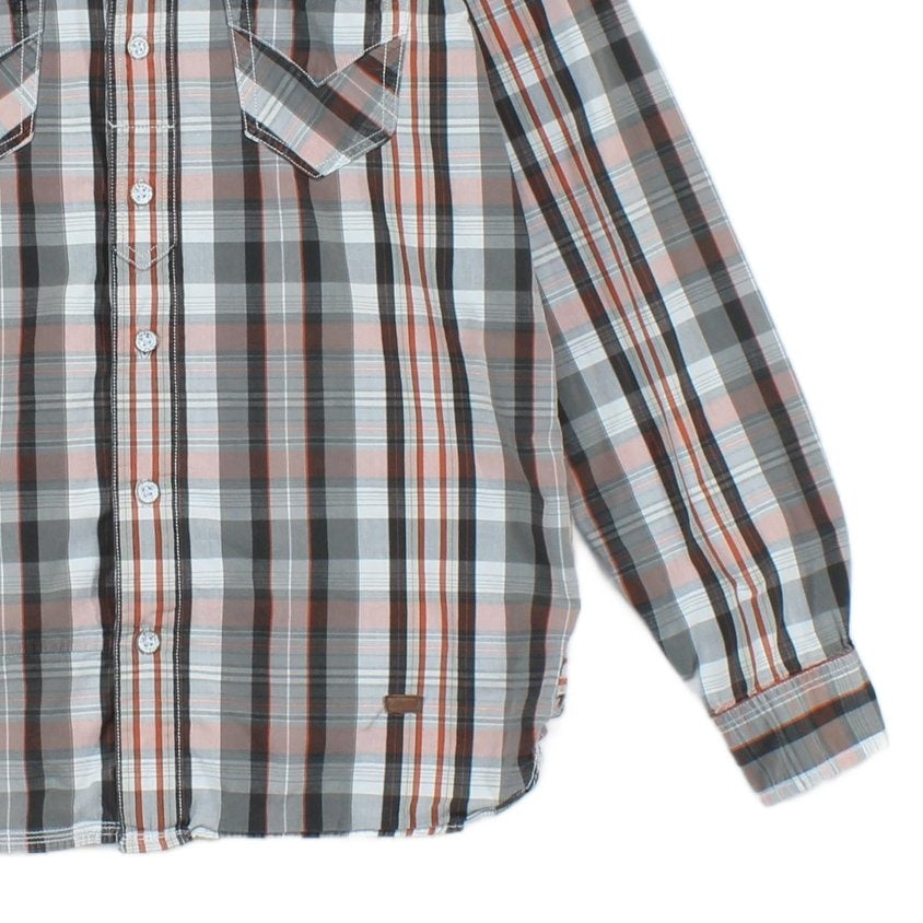 Mens Plaid Shirt Button Up Long Sleeve