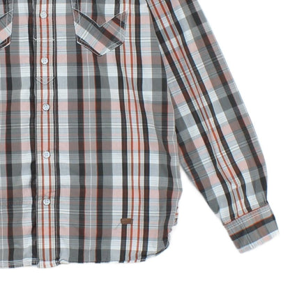 Mens Plaid Shirt Button Up Long Sleeve