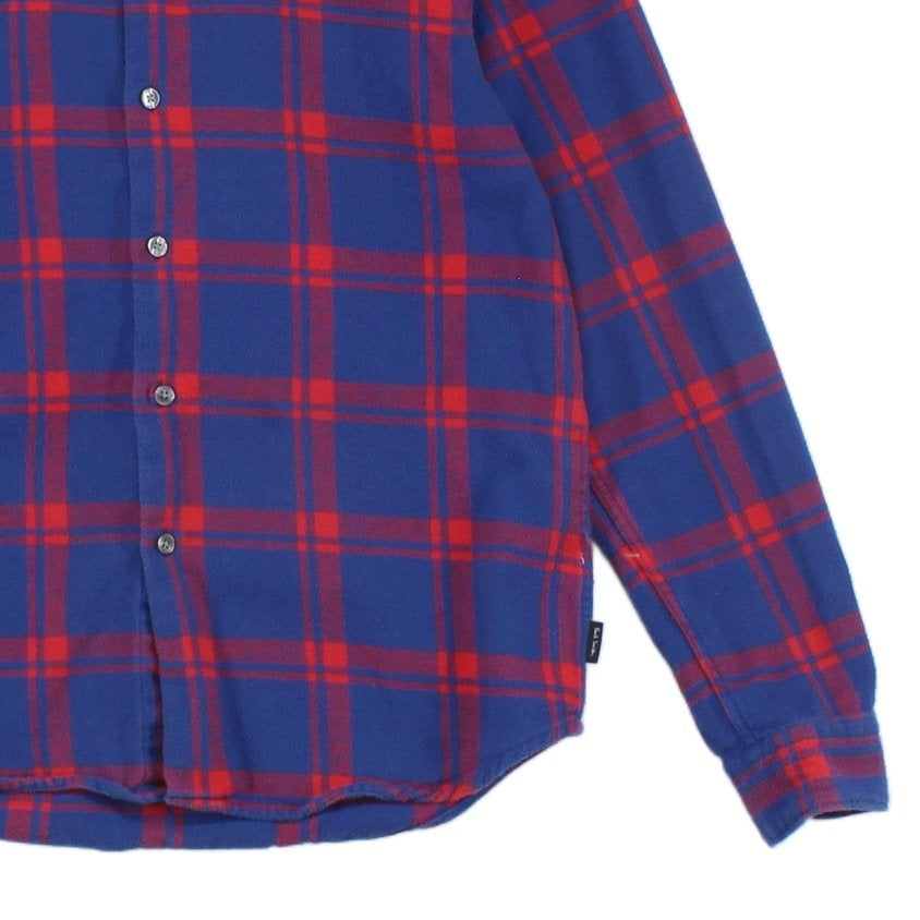 Mens Flannel Plaid Shirt Tailored Fit Long Sleeve