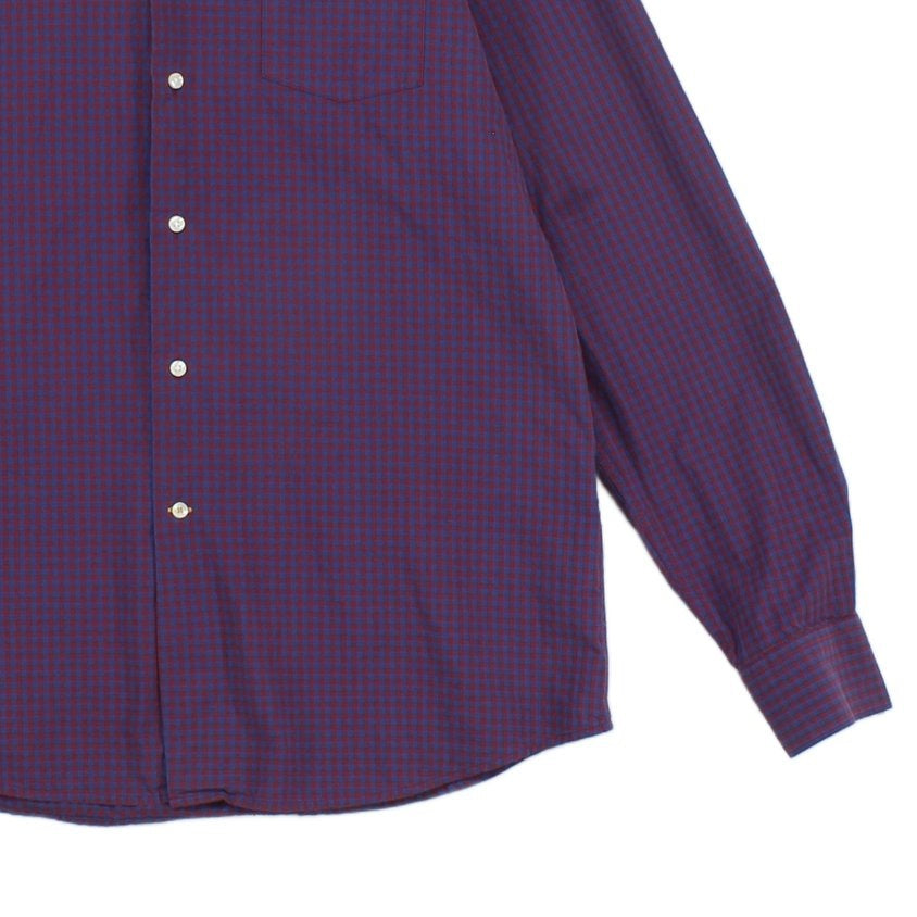 Mens Plaid Shirt Tailored Fit Long Sleeve Cotton