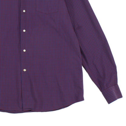 Mens Plaid Shirt Tailored Fit Long Sleeve Cotton