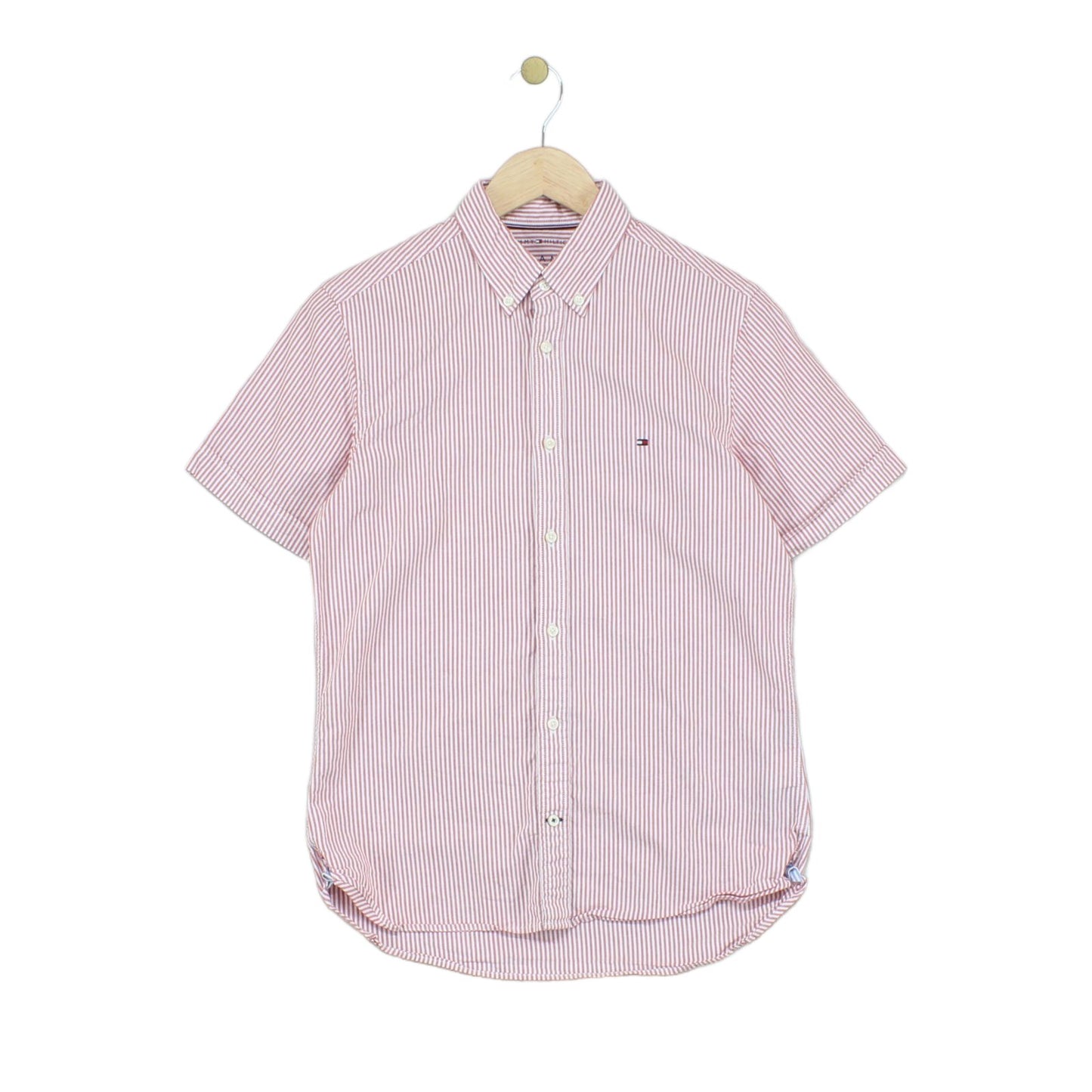 Mens Striped Shirt Button Up Short Sleeve