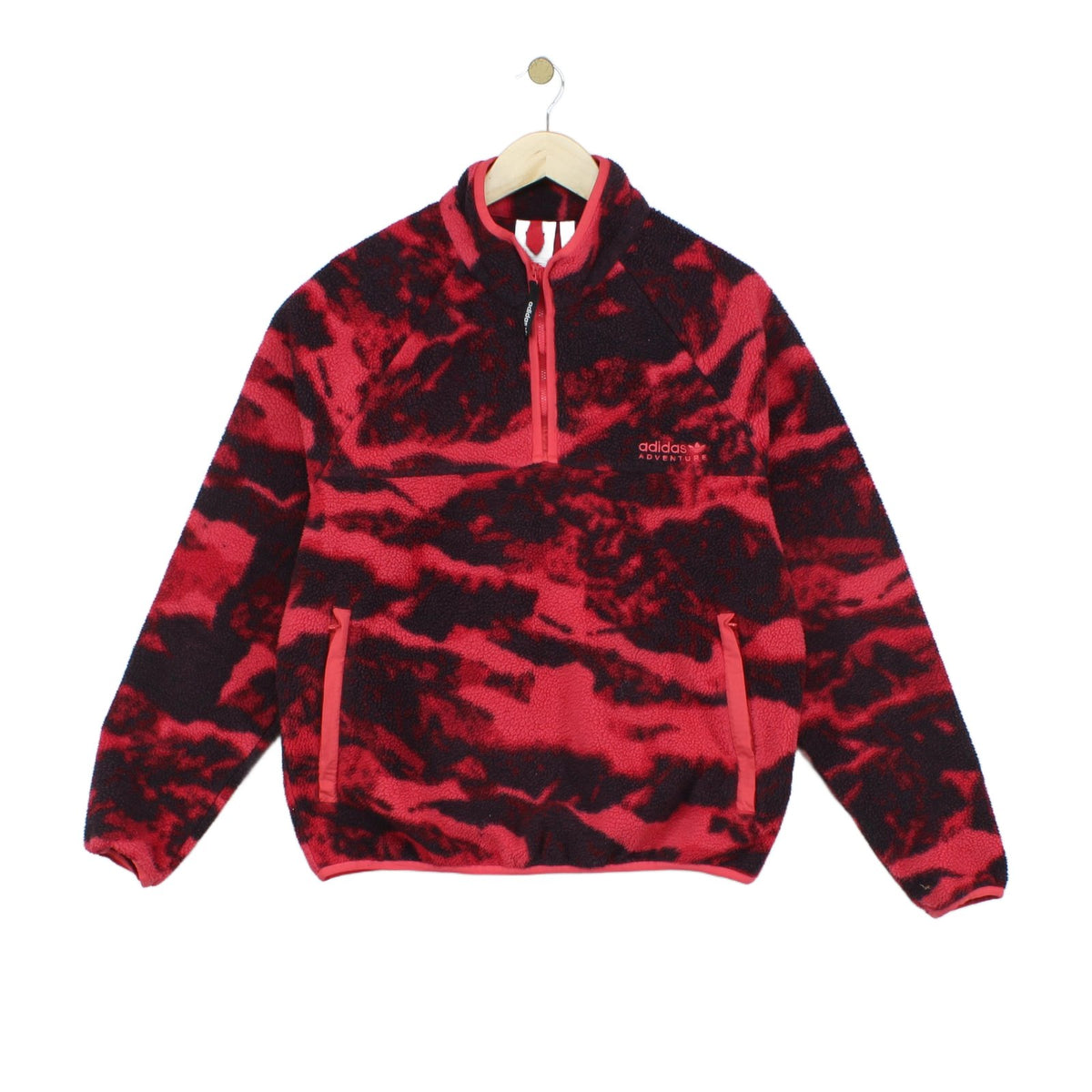 Mens 1/4 Zip Fleece Streetwear Camo