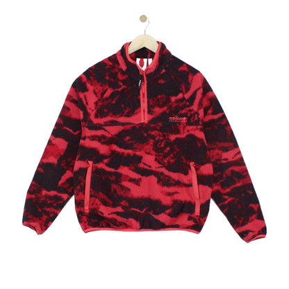 Mens 1/4 Zip Fleece Streetwear Camo