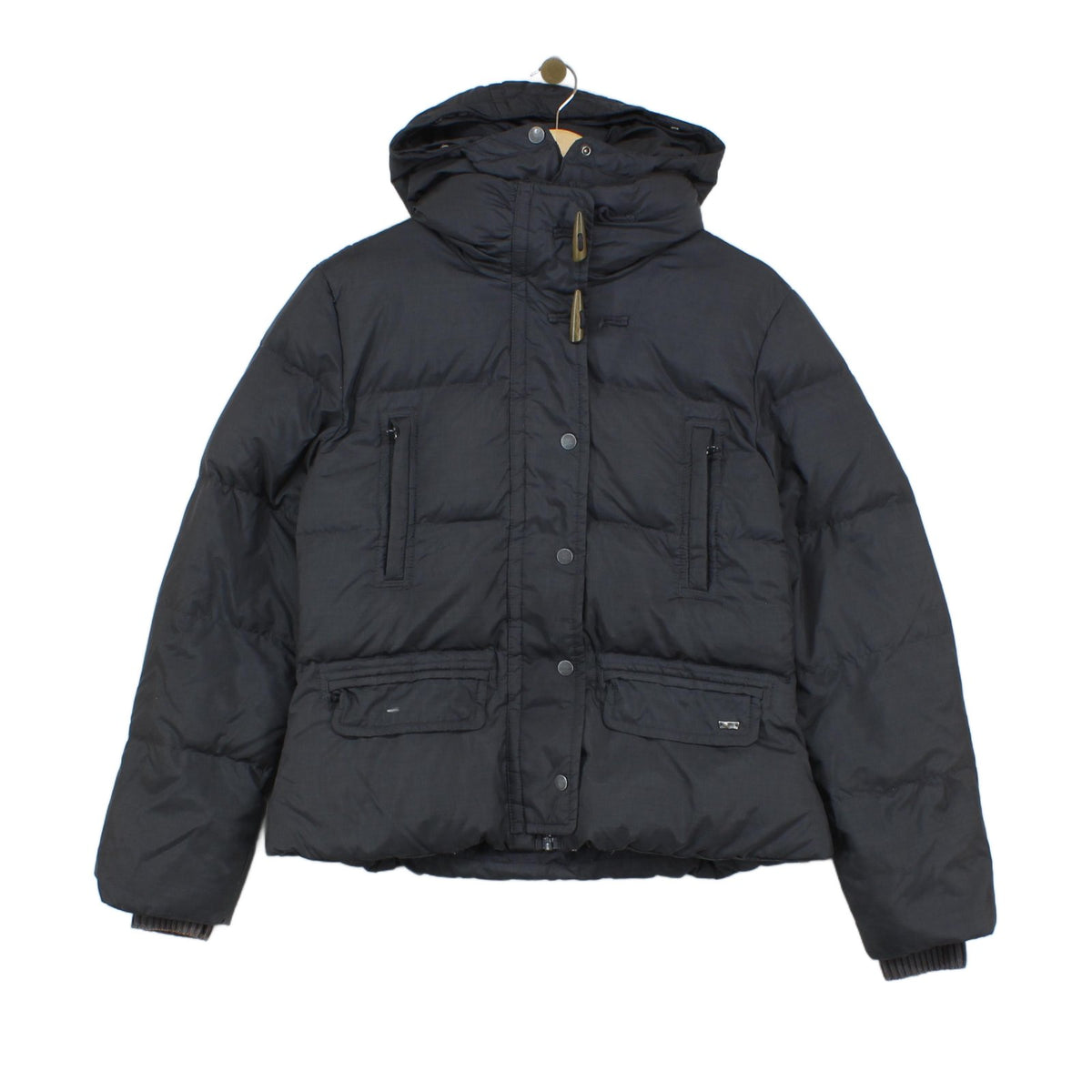 Womens Puffer Jacket Down Hooded Full Zip Quilted