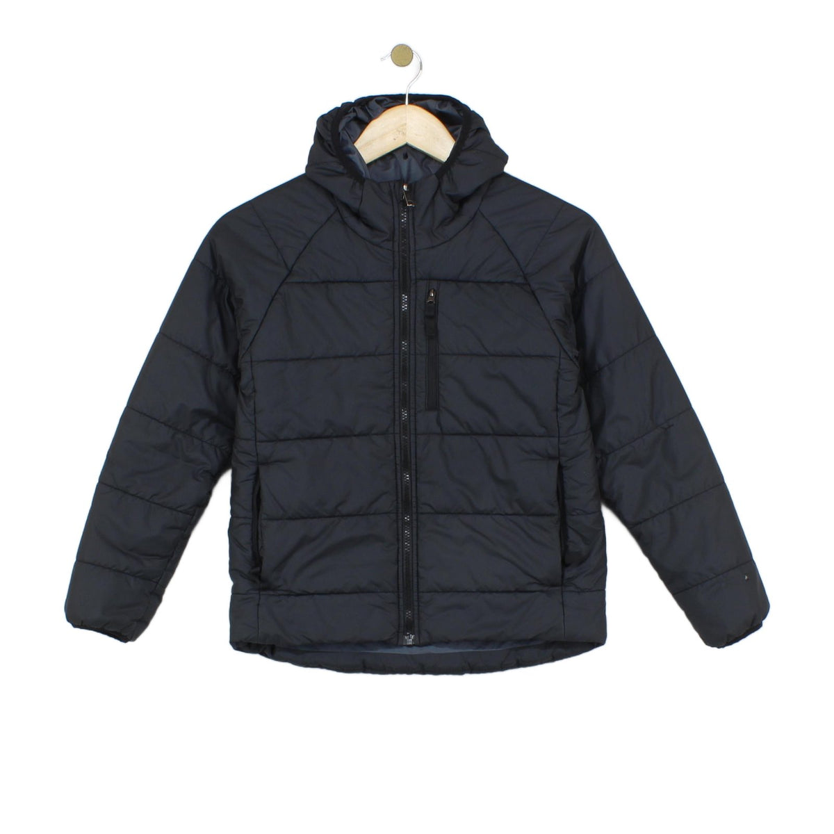 Girls Quilted Jacket Hooded Winter Reversible
