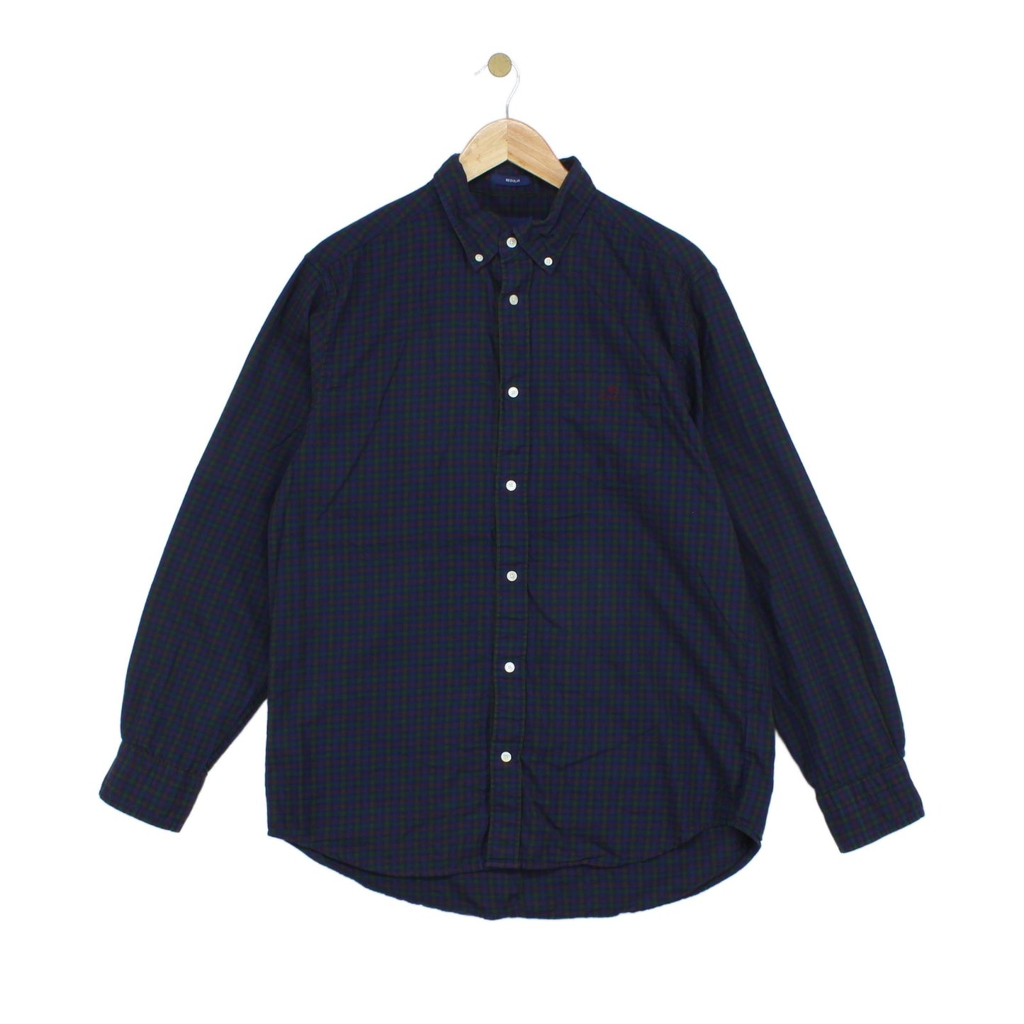 Mens Check Shirt Button Down Long Sleeve Classic
