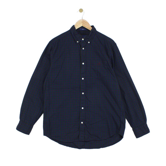 Mens Check Shirt Button Down Long Sleeve Classic