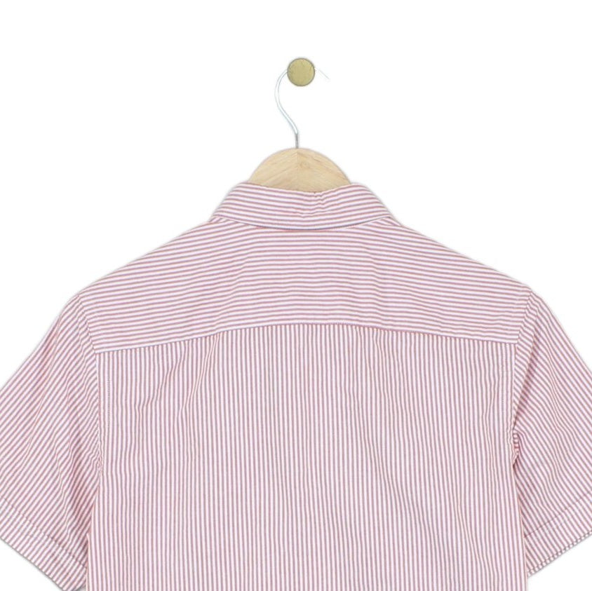 Mens Striped Shirt Button Up Short Sleeve