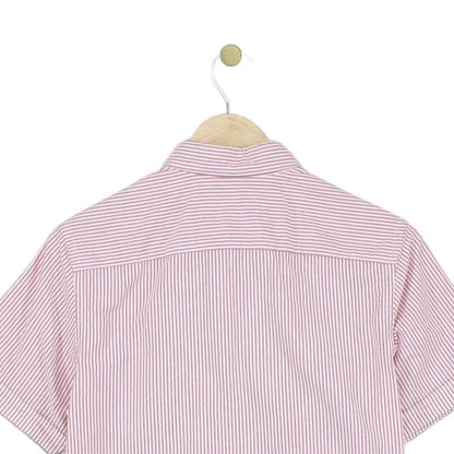 Mens Striped Shirt Button Up Short Sleeve