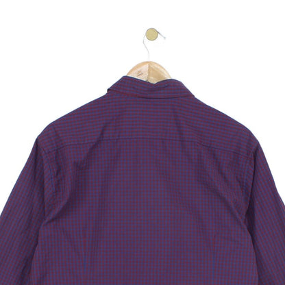 Mens Plaid Shirt Tailored Fit Long Sleeve Cotton