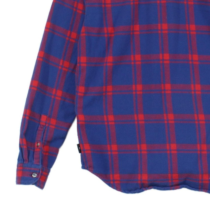 Mens Flannel Plaid Shirt Tailored Fit Long Sleeve