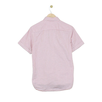 Mens Striped Shirt Button Up Short Sleeve