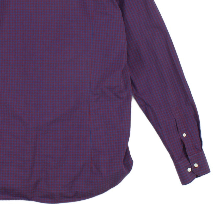 Mens Plaid Shirt Tailored Fit Long Sleeve Cotton