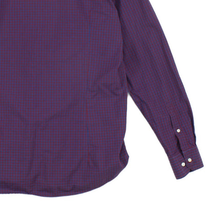 Mens Plaid Shirt Tailored Fit Long Sleeve Cotton
