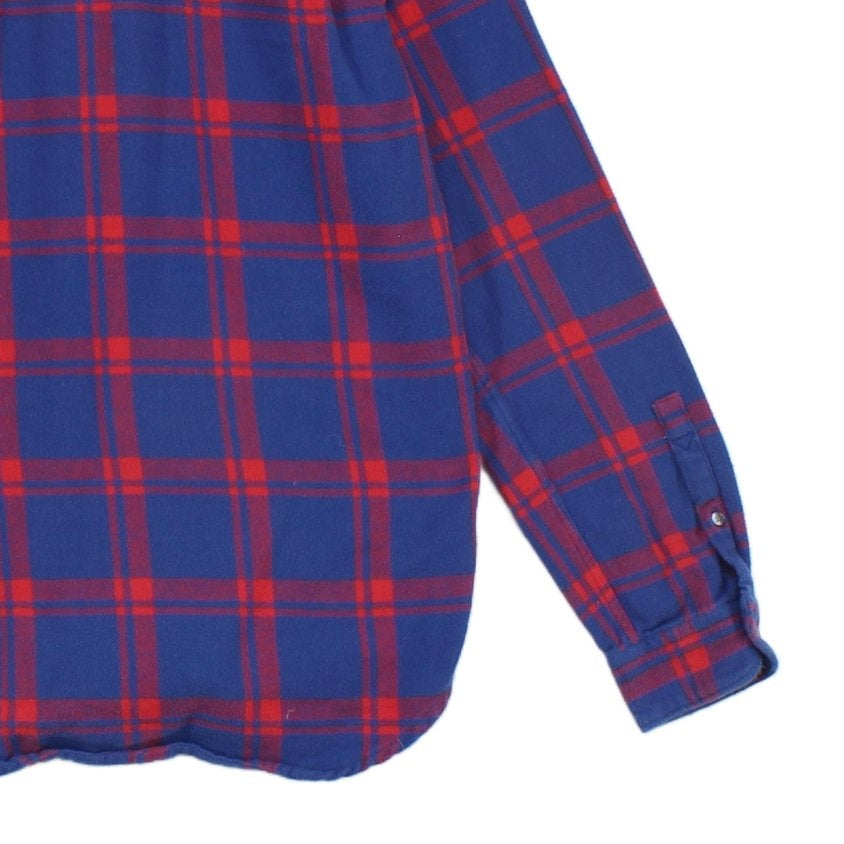 Mens Flannel Plaid Shirt Tailored Fit Long Sleeve