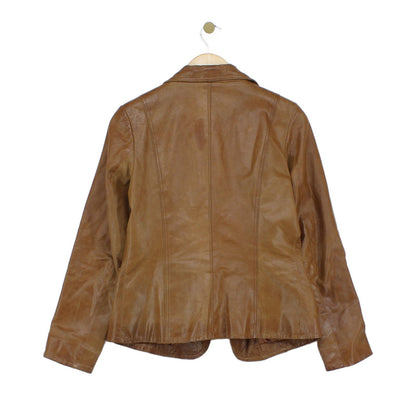 Womens Leather Jacket Blazer 70S Retro
