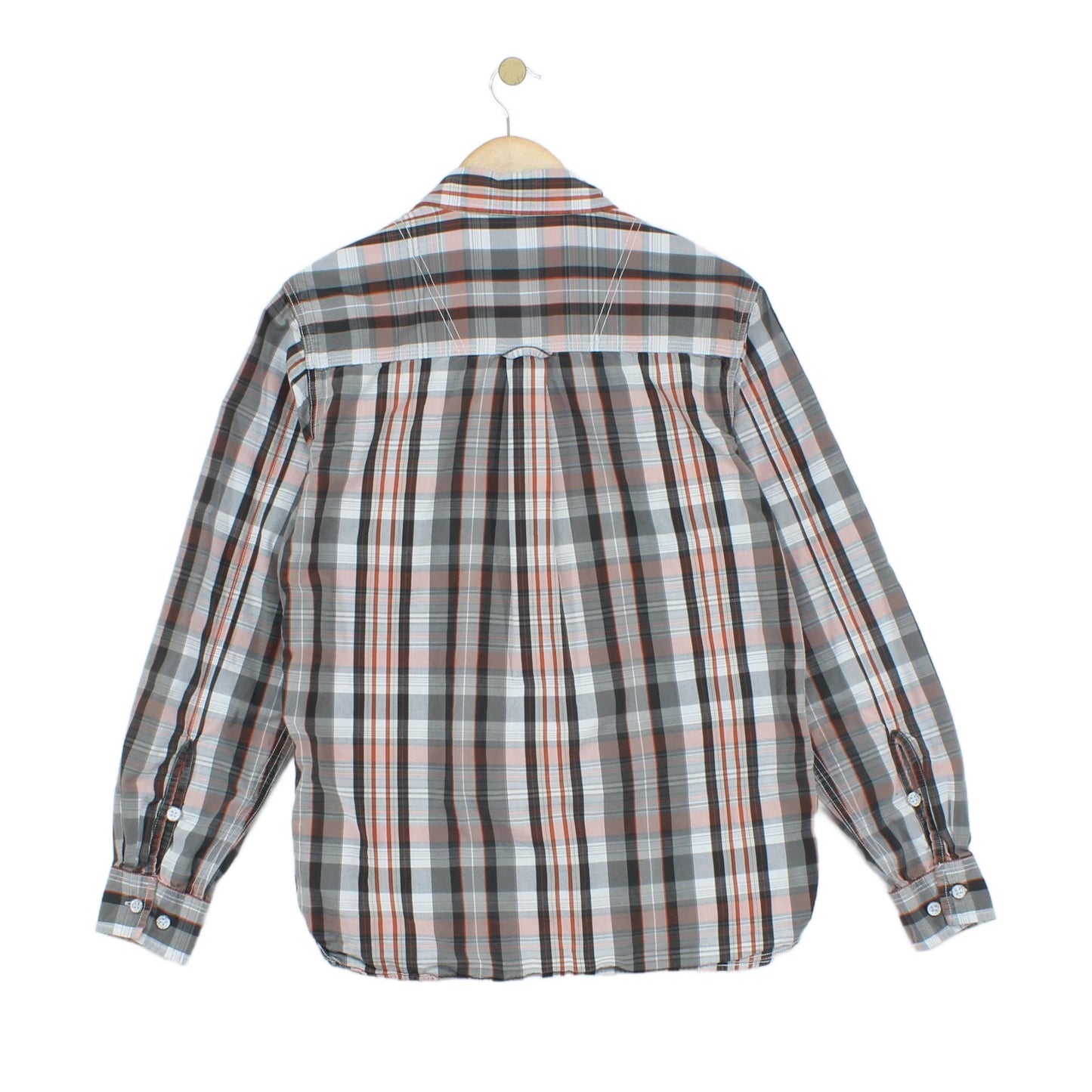 Mens Plaid Shirt Button Up Long Sleeve