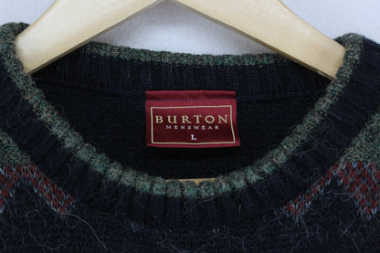 Mens Alpaca Jumper Knit Patterned Wool