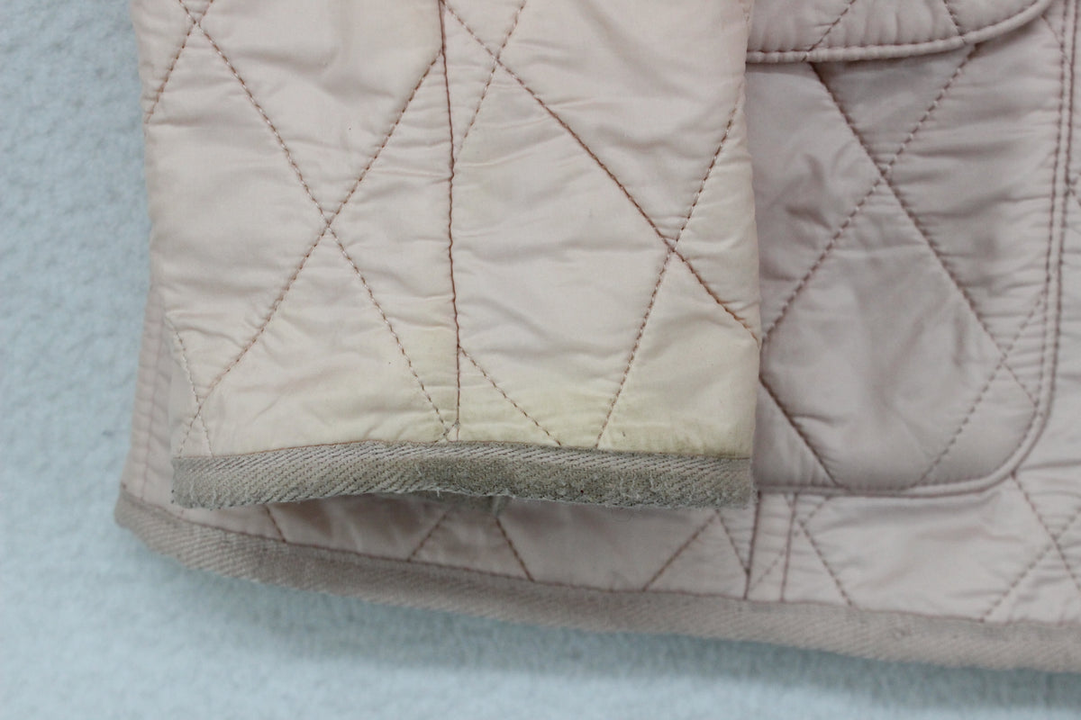 Womens Quilted Jacket Belted Full Zip