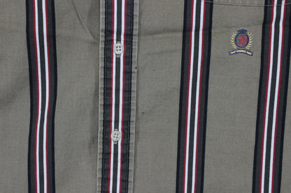 Mens Striped Shirt Button Up Long Sleeve