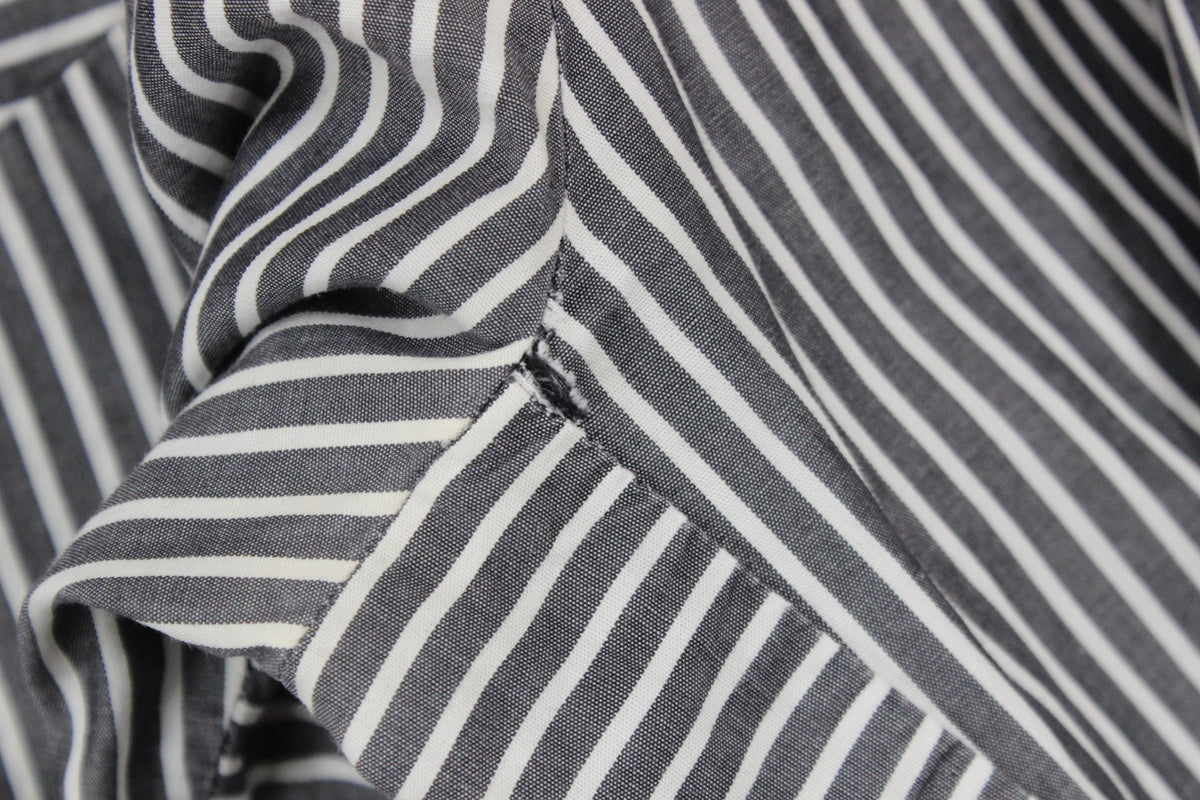 Mens Striped Shirt Button Up Cotton
